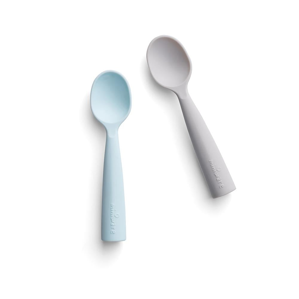 Miniware Training Spoon Set - Grey + Aqua