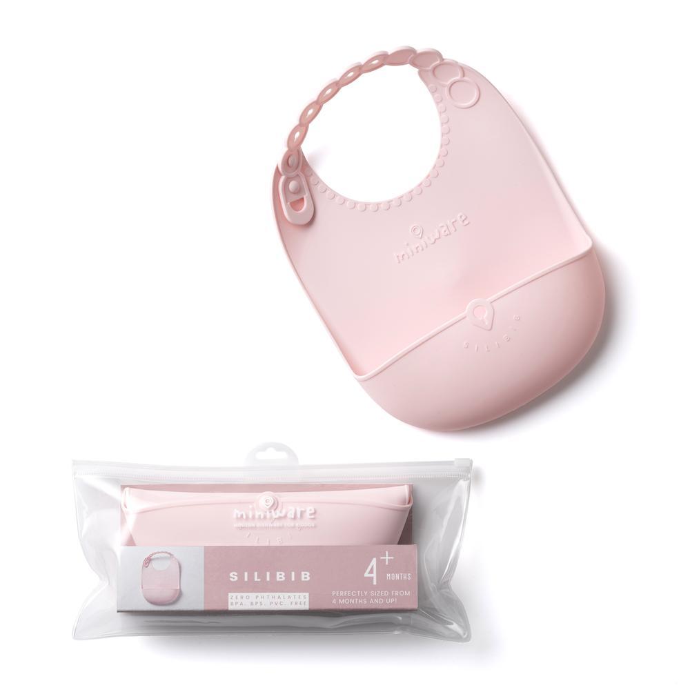 Miniware Roll &amp; Lock bib - Silicone Bib in Cotton Candy