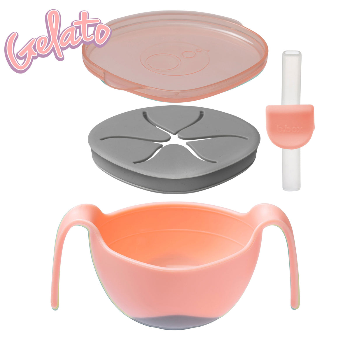 b.box 三合一防滑吸管碗 - Gelato Pink - Tutti Frutti