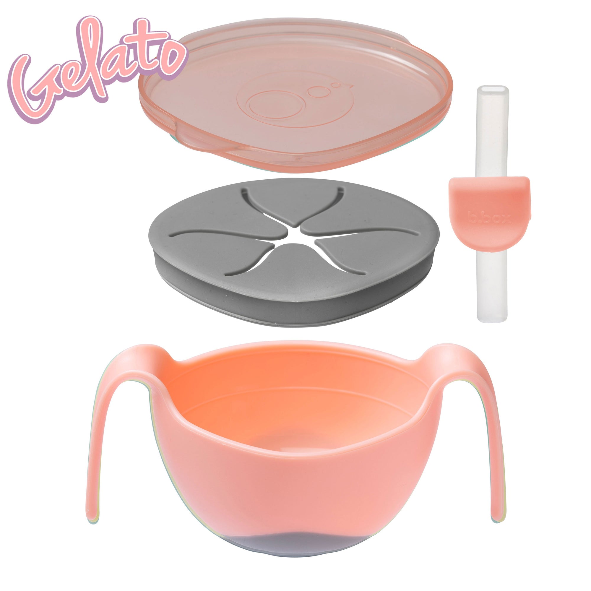 b.box 3 in 1 Bowl and Straw - Gelato Pink - Tutti Frutti