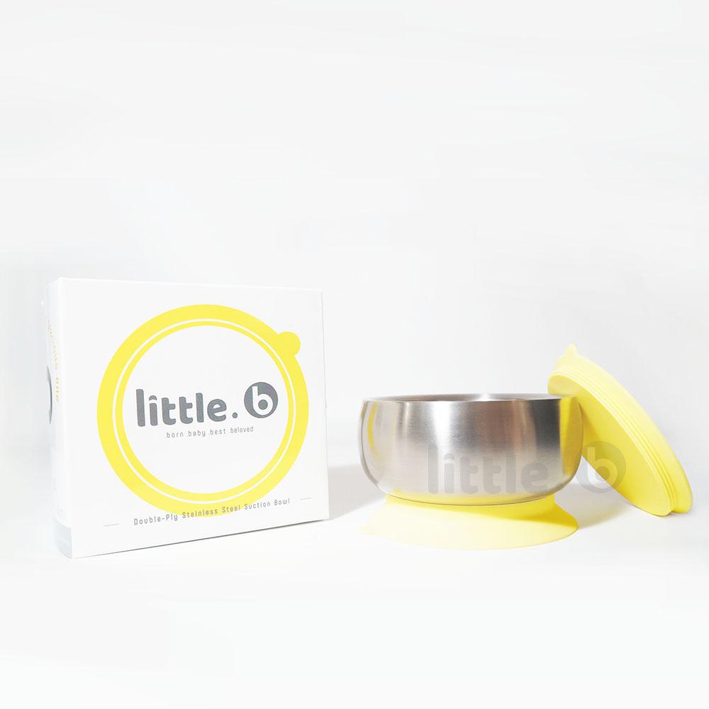 little.b Double-Layer 316 Stainless Steel Suction Bowl - Yellow