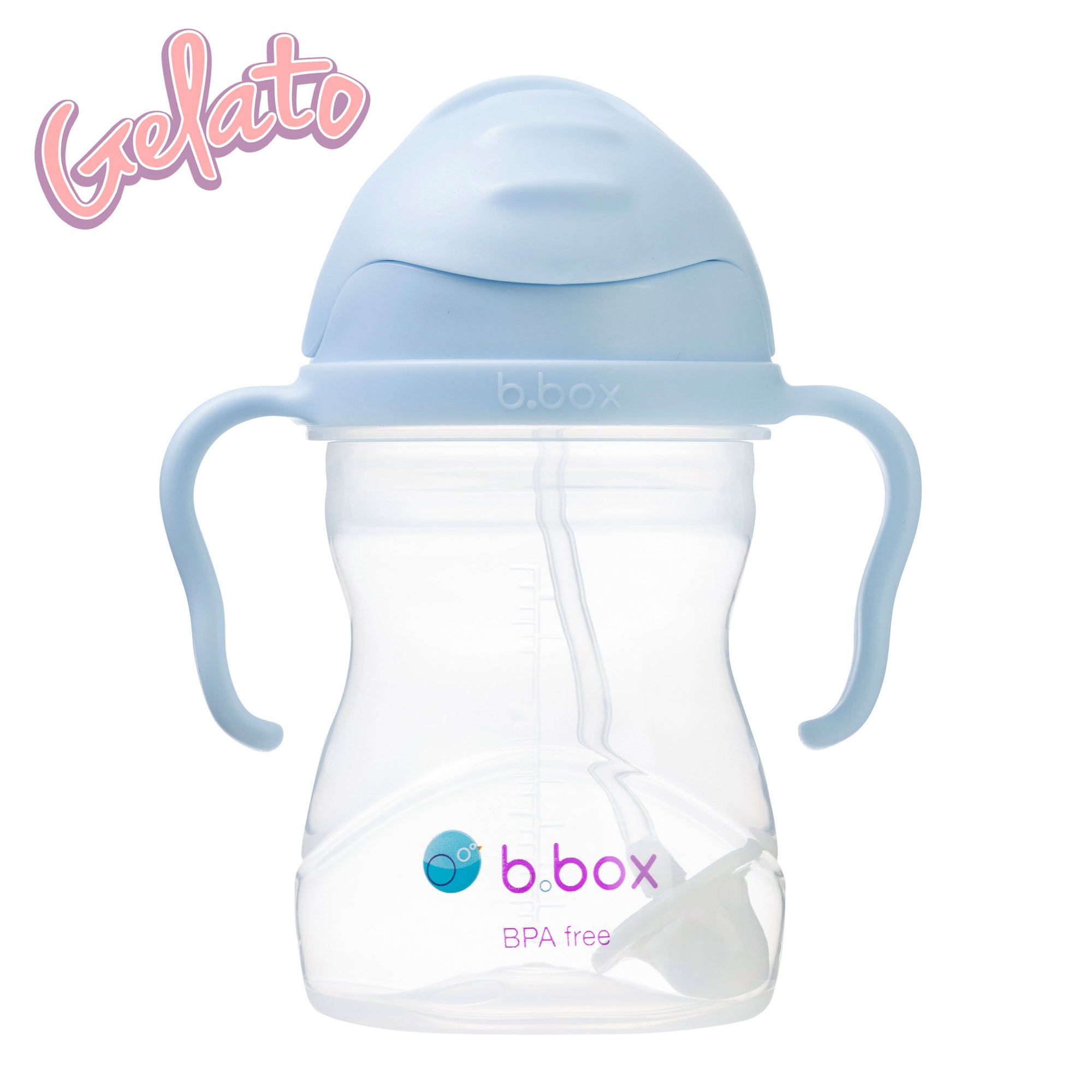 b.box 新！防漏吸管學飲杯 - Gelato Blue - Bubblegum