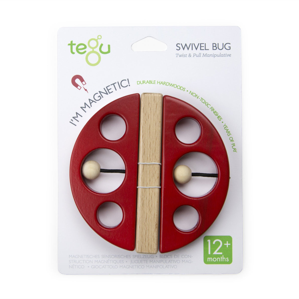 Tegu Swivel Bugs Lady Bug Magnetic Wooden Blocks
