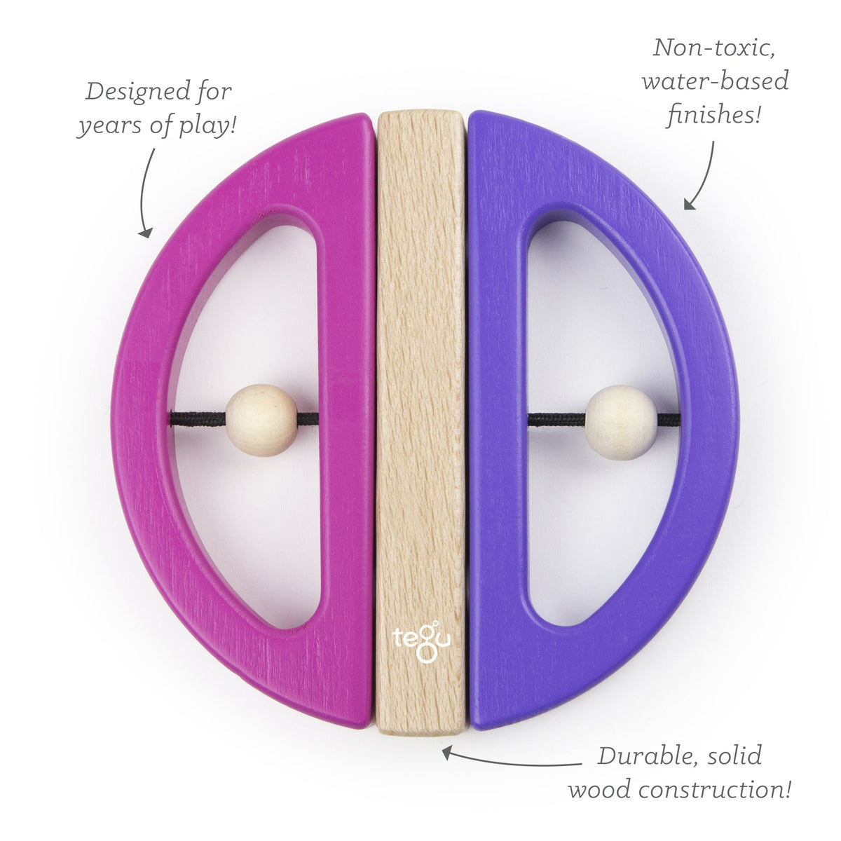 Tegu Swivel Bugs Pink &amp; Purple Magnetic Wooden Blocks