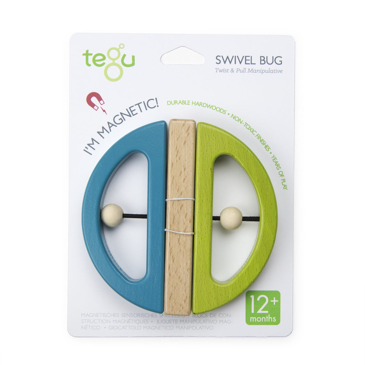 Tegu Swivel Bugs Green &amp; Teal Magnetic Wooden Blocks