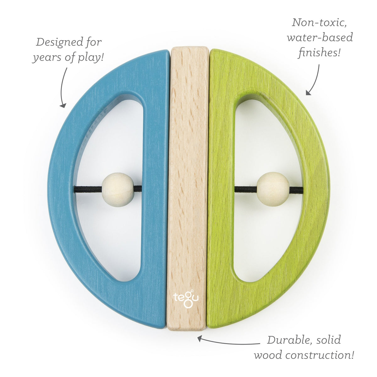 Tegu Swivel Bugs Green &amp; Teal Magnetic Wooden Blocks