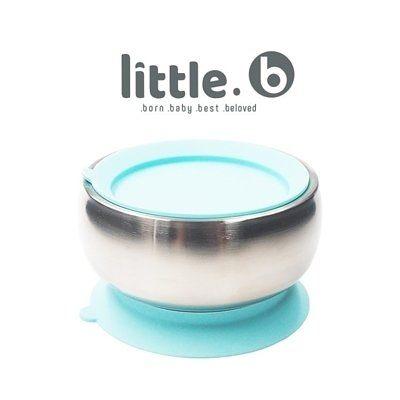 little.b Double-Layer 316 Stainless Steel Suction Bowl - Blue