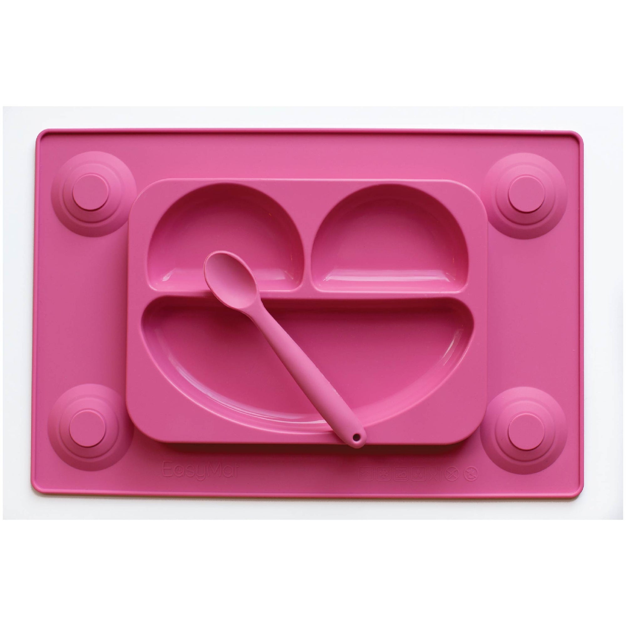 EasyTots EasyMat 防滑矽膠餐盤套裝 - Pink