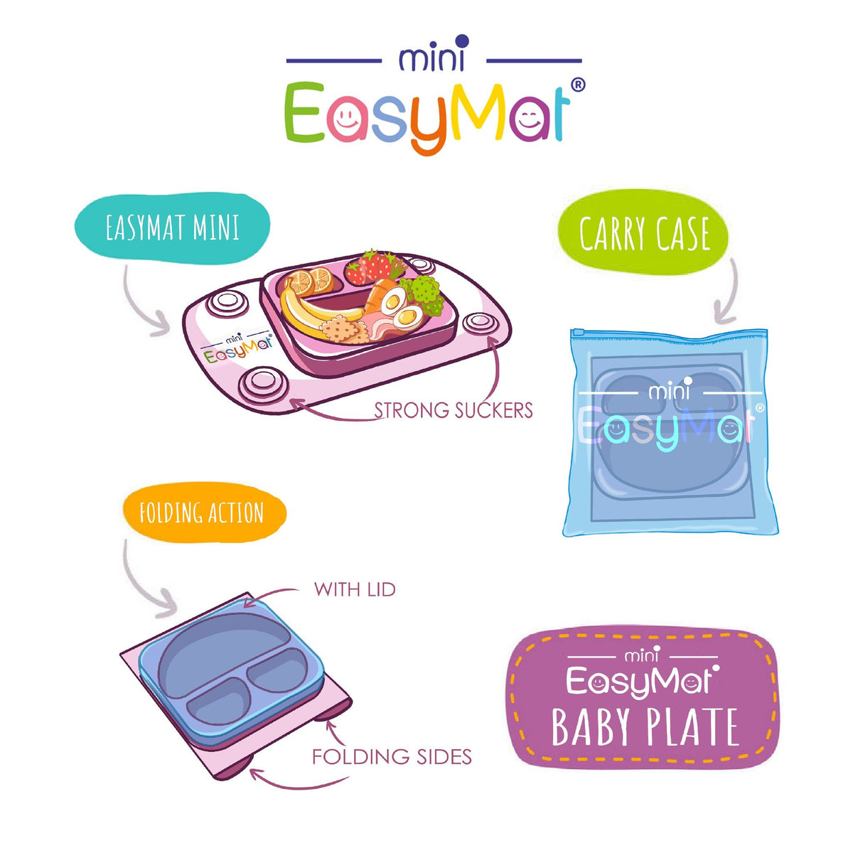 EasyMat Mini Portable Suction Plate - Unicorn