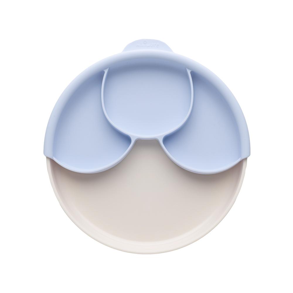 Miniware Healthy Meal Set - PLA Smart Divider Suction Plate in Vanilla + Silicone Divider in Lavender