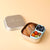 Miniware Grow Bento in Chrome with 2 silipods in Peach