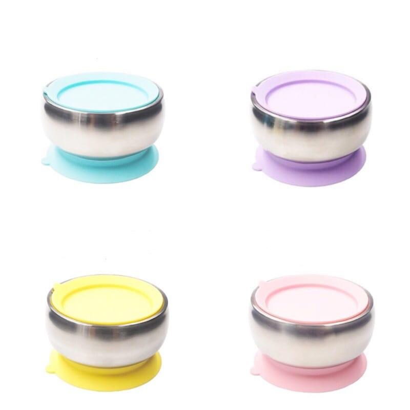 little.b 316雙層不鏽鋼吸盤碗 - Purple