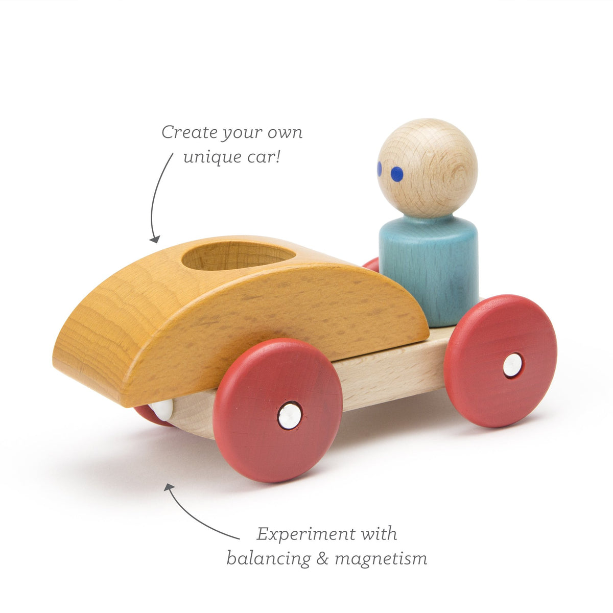 Tegu Magnetic Racers Orange Racers Wooden Blocks