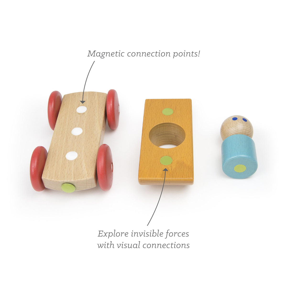 Tegu Magnetic Racers Orange Racers Wooden Blocks