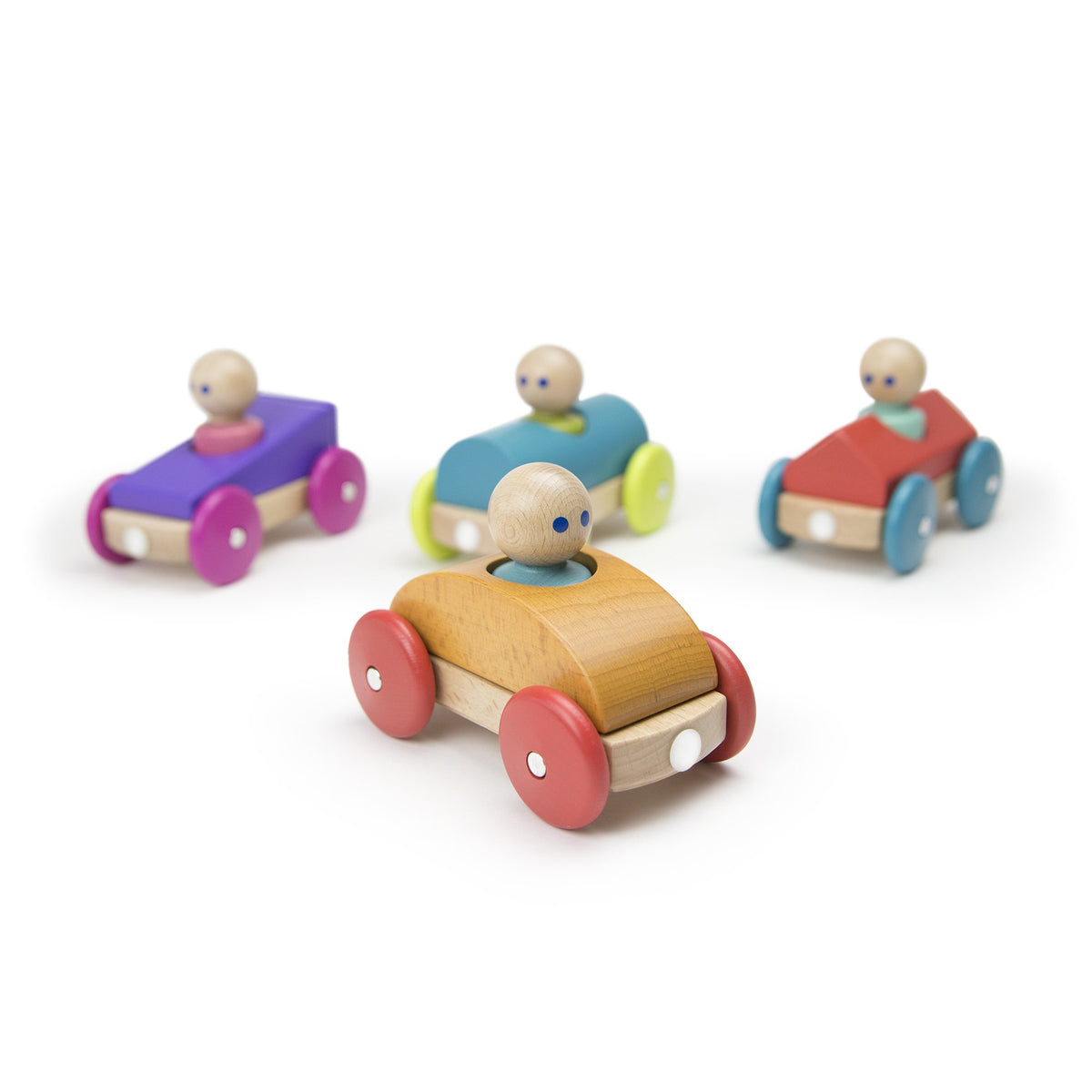 Tegu Magnetic Racers Orange Racers Wooden Blocks