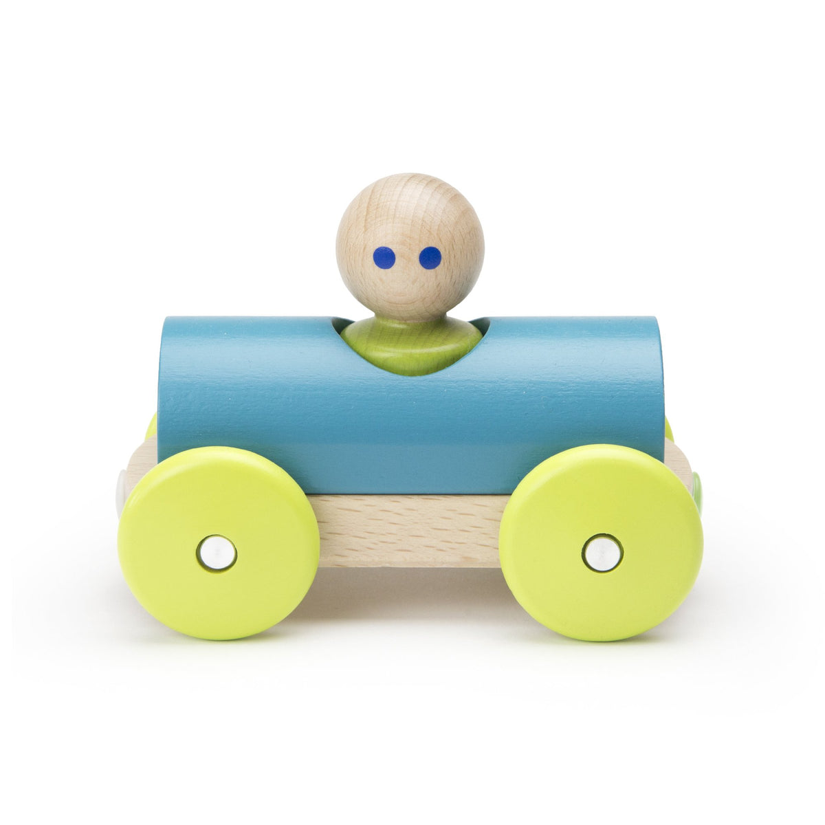 Tegu Magnetic Racers Teal Racer Wooden Blocks