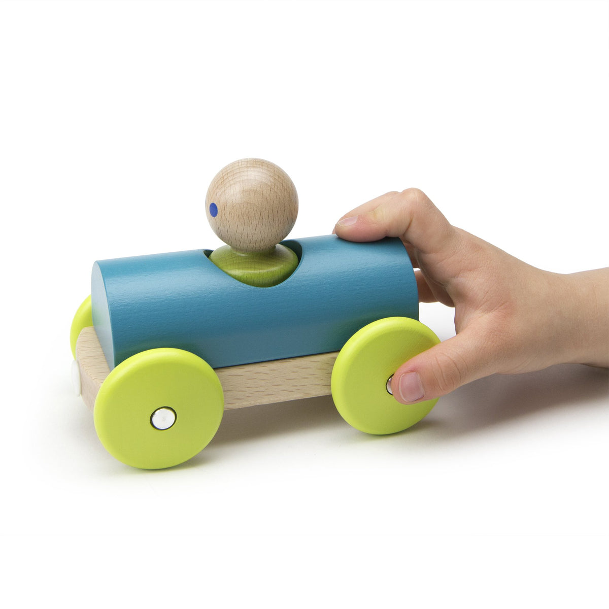 Tegu Magnetic Racers Teal Racer Wooden Blocks
