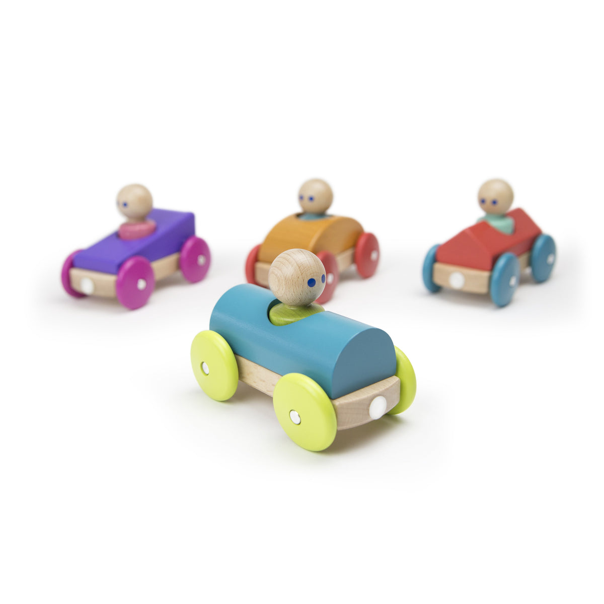 Tegu Magnetic Racers Teal Racer Wooden Blocks