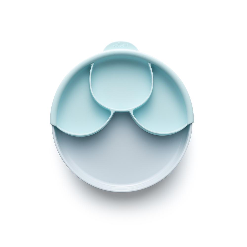 Miniware Healthy Meal Set - PLA Smart Divider Suction Plate + Silicone Divider in Aqua