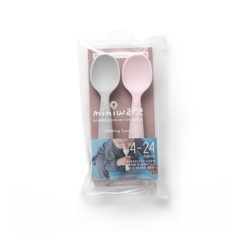 Miniware Training Spoon Set - Grey + Cotton Candy