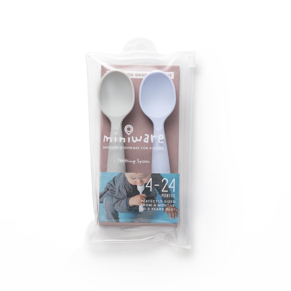 Miniware Training Spoon Set - Grey + Lavender