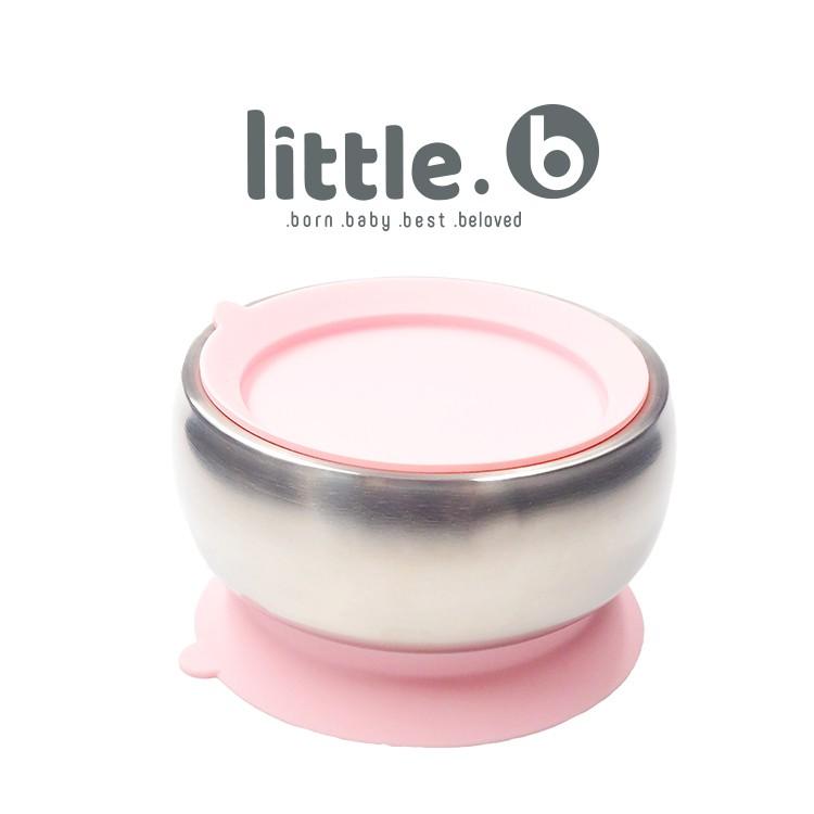 little.b Double-Layer 316 Stainless Steel Suction Bowl - Pink