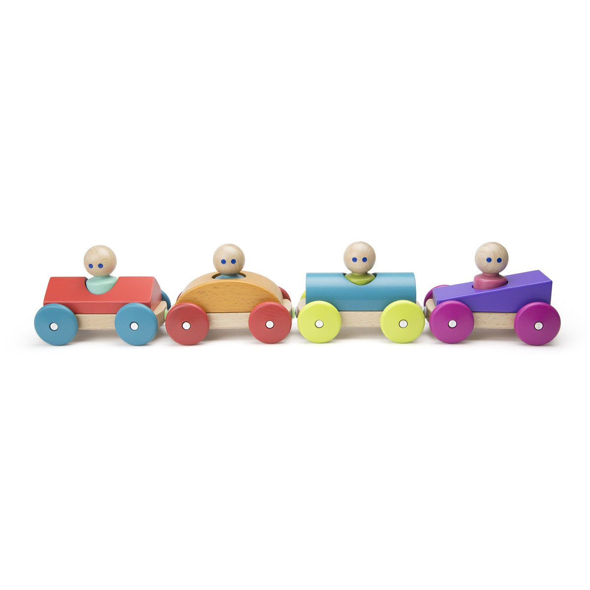 Tegu Magnetic Racers Orange Racers Wooden Blocks