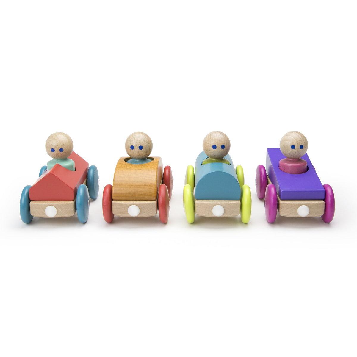 Tegu Magnetic Racers Orange Racers Wooden Blocks