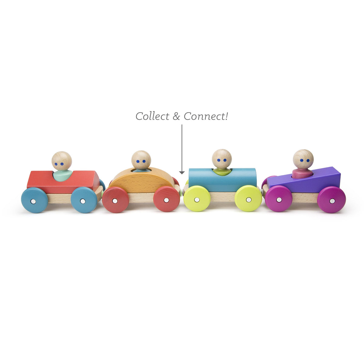 Tegu Magnetic Racers Orange Racers Wooden Blocks