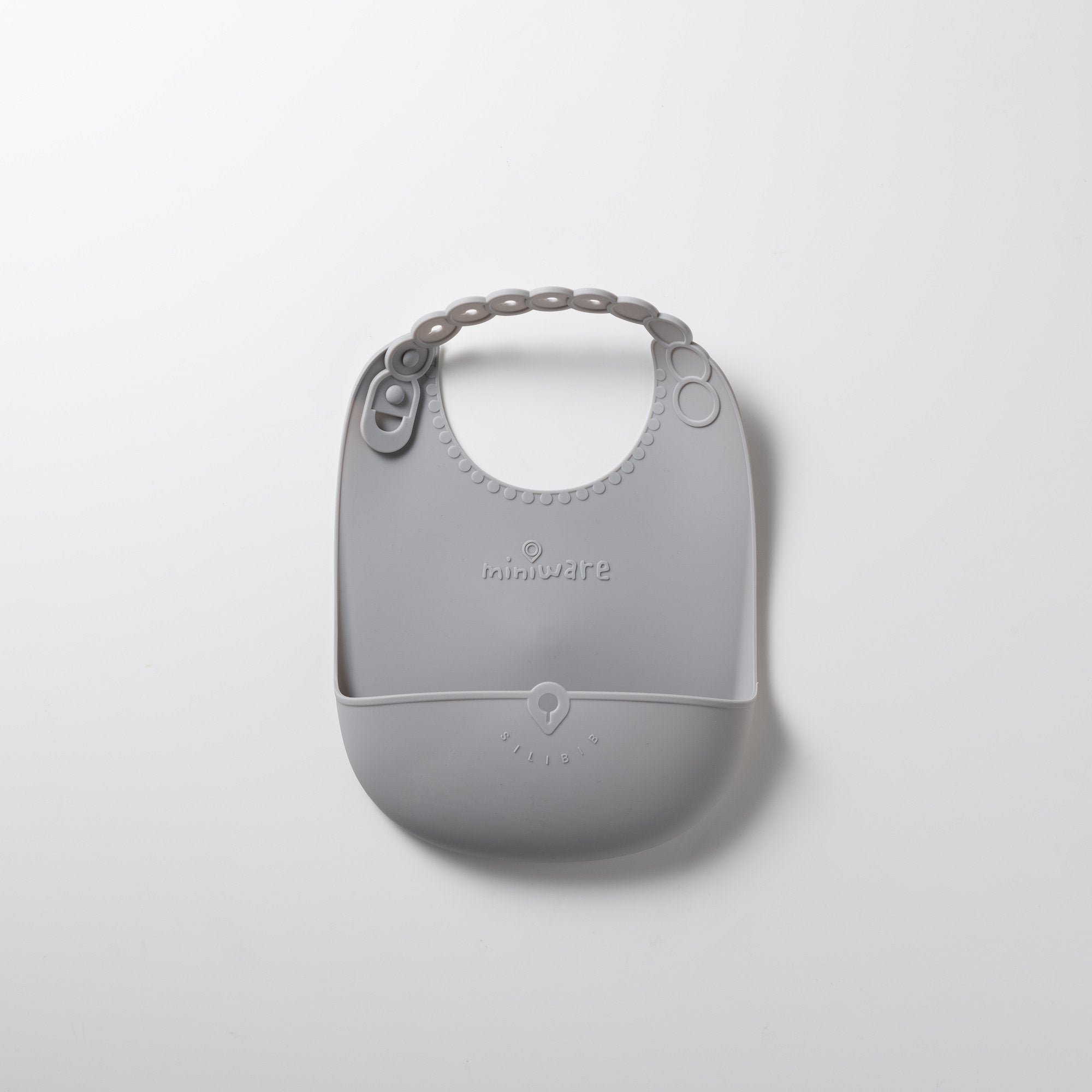 Miniware Roll & Lock bib (Set of 2) - Silicone Bib in Key Lime + Grey