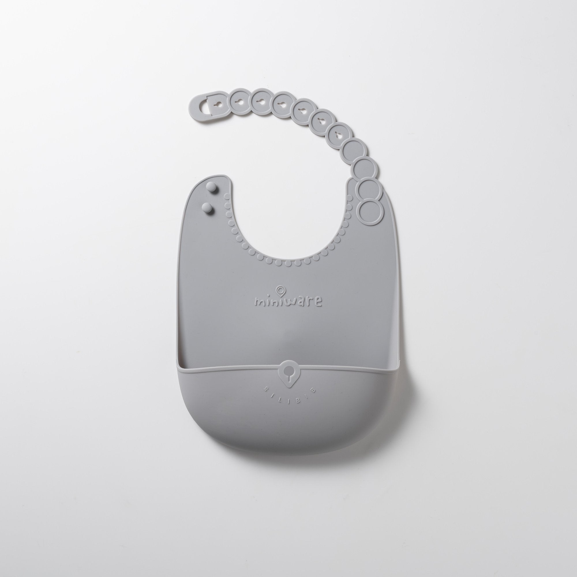 Miniware Roll & Lock bib (Set of 2) - Silicone Bib in Key Lime + Grey