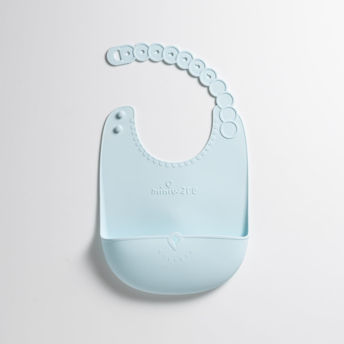 Miniware Roll &amp; Lock bib - Silicone Bib in Aqua