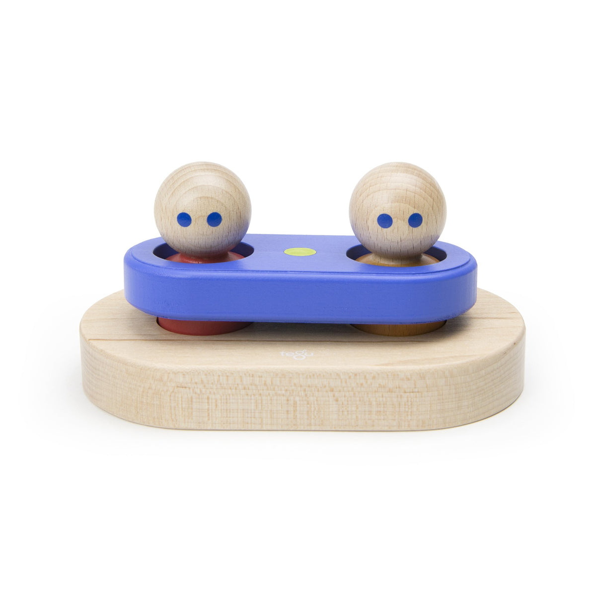 Tegu Floating Stacker Blue &amp; Green Magnetic Wooden Blocks