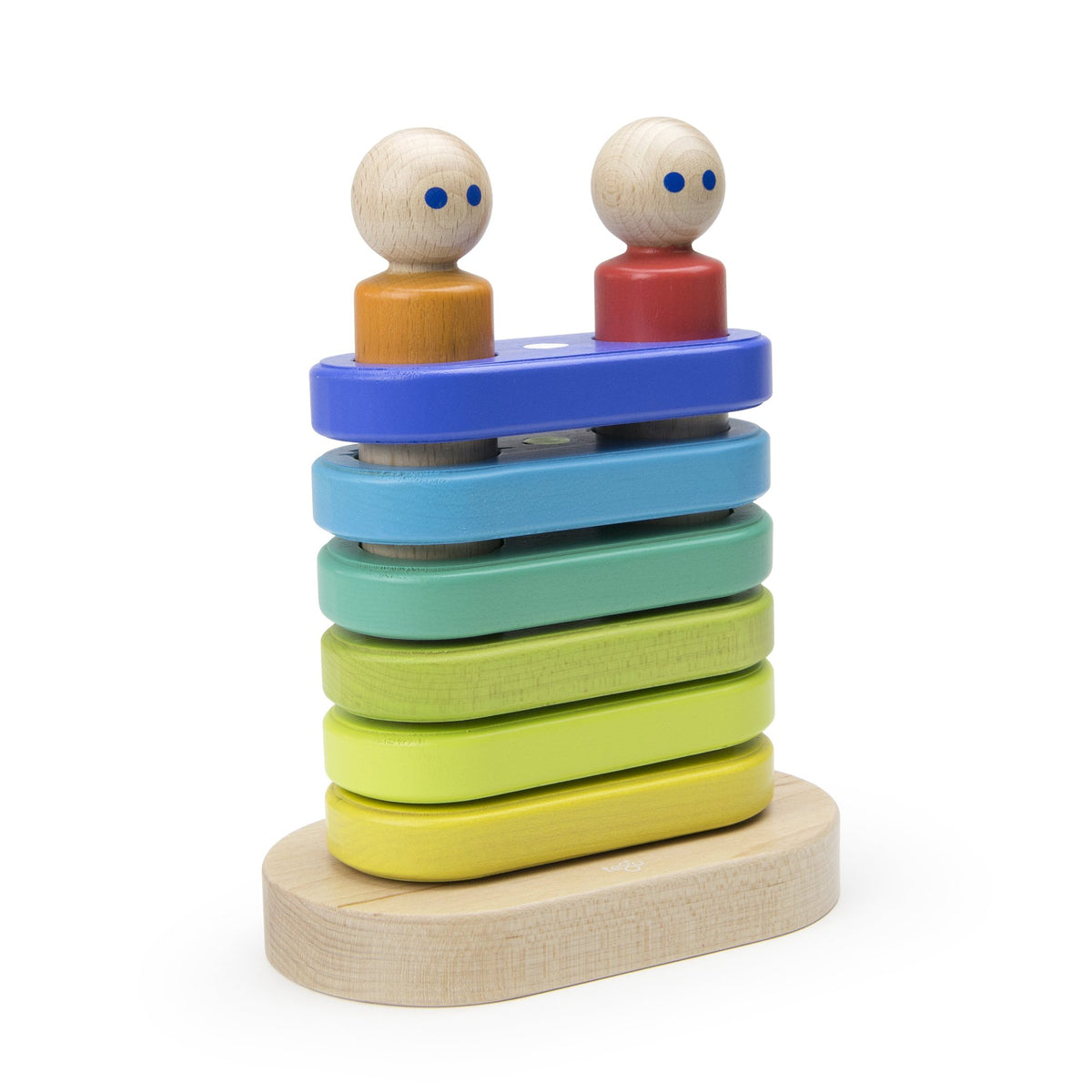 Tegu Floating Stacker Blue &amp; Green Magnetic Wooden Blocks