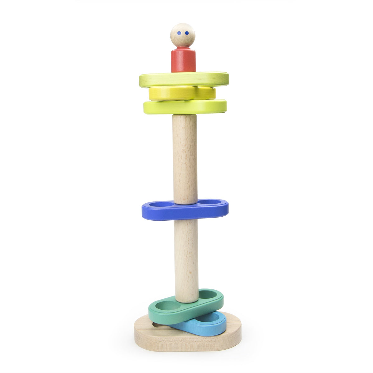 Tegu Floating Stacker Blue &amp; Green Magnetic Wooden Blocks