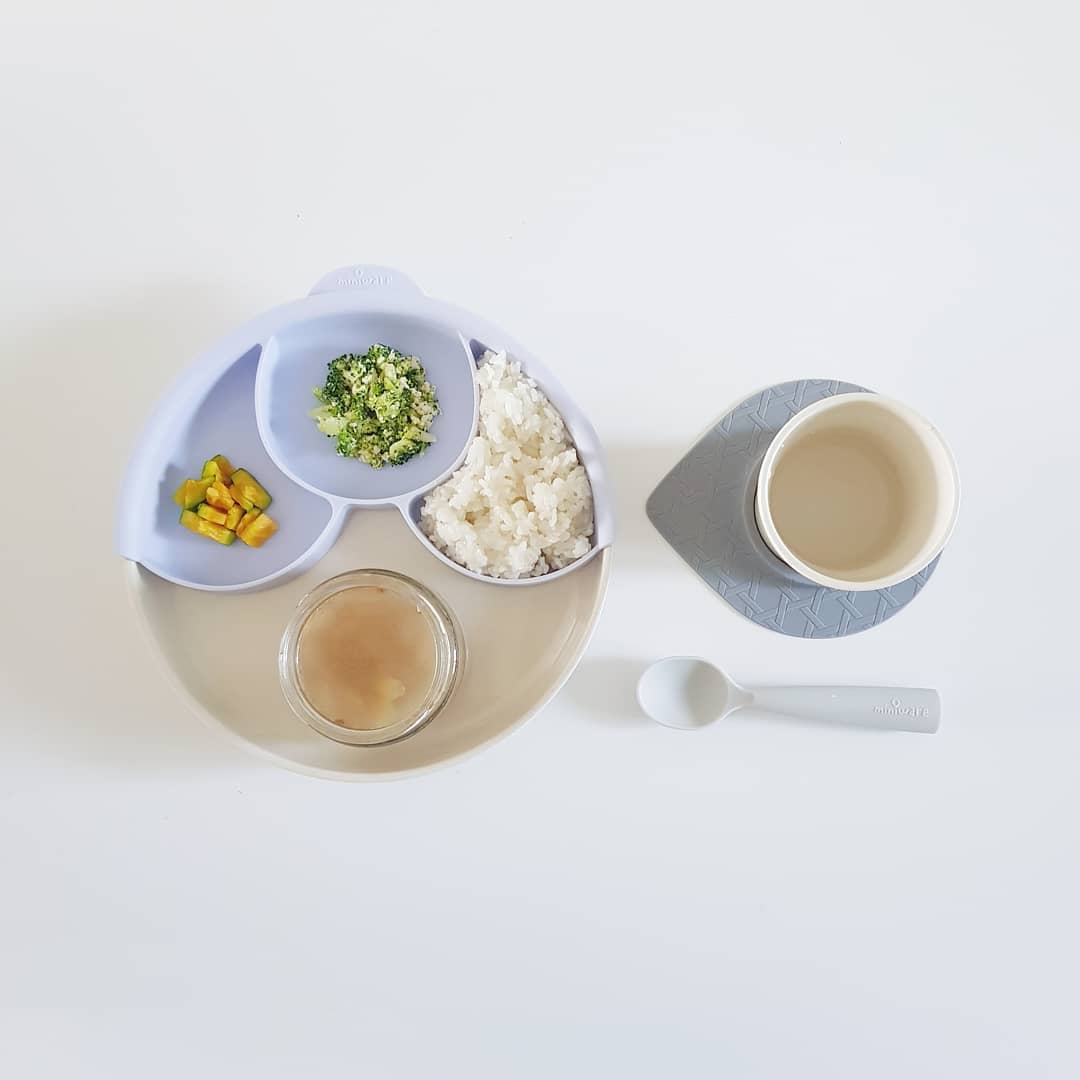 Miniware Training Spoon Set - Grey + Lavender