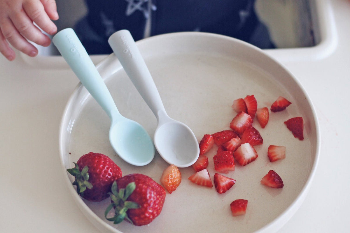 Miniware Training Spoon Set - Grey + Lavender
