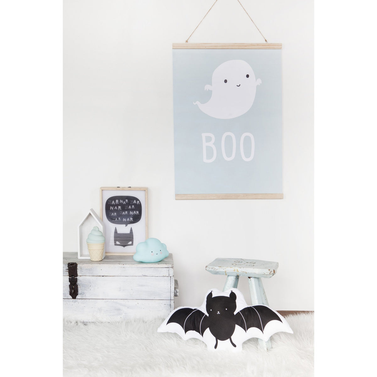 A Little Lovely Company Mini Cloud Light Blue Mighty Rabbit