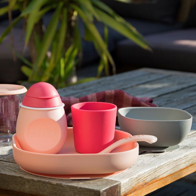 beaba-silicone-dinner-set-pink (2)