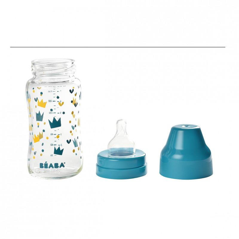 beaba-wide-neck-glass-bottle-240ml-yellow-blue-crown (3)