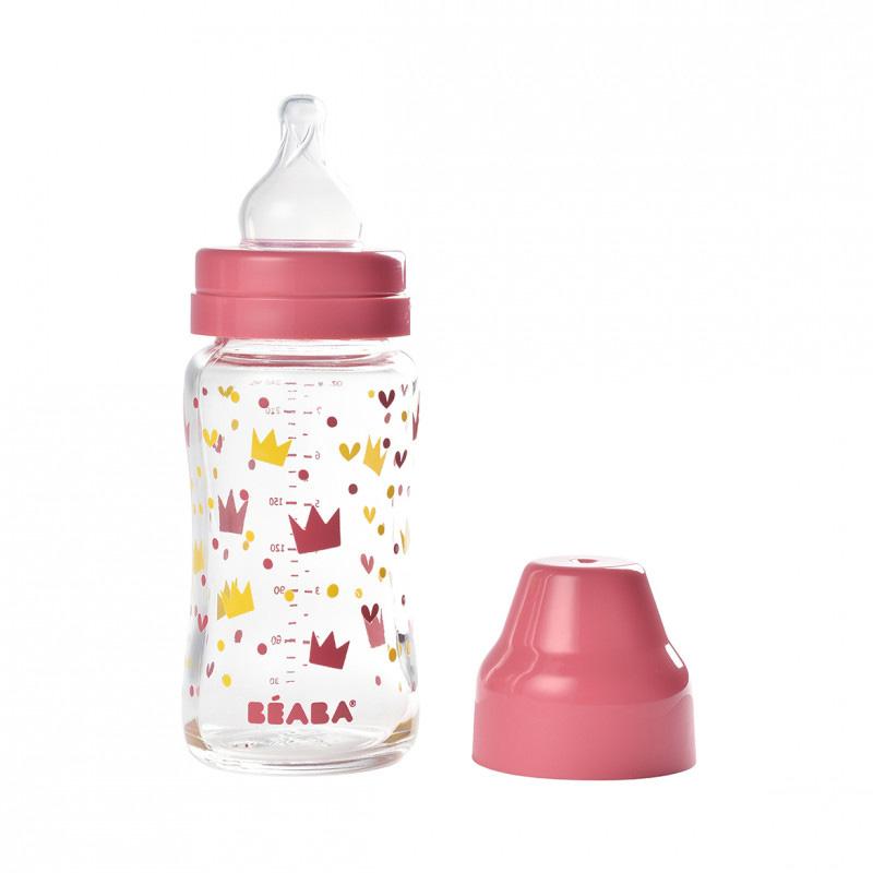 beaba-wide-neck-glass-bottle-240ml-yellow-pink (2)
