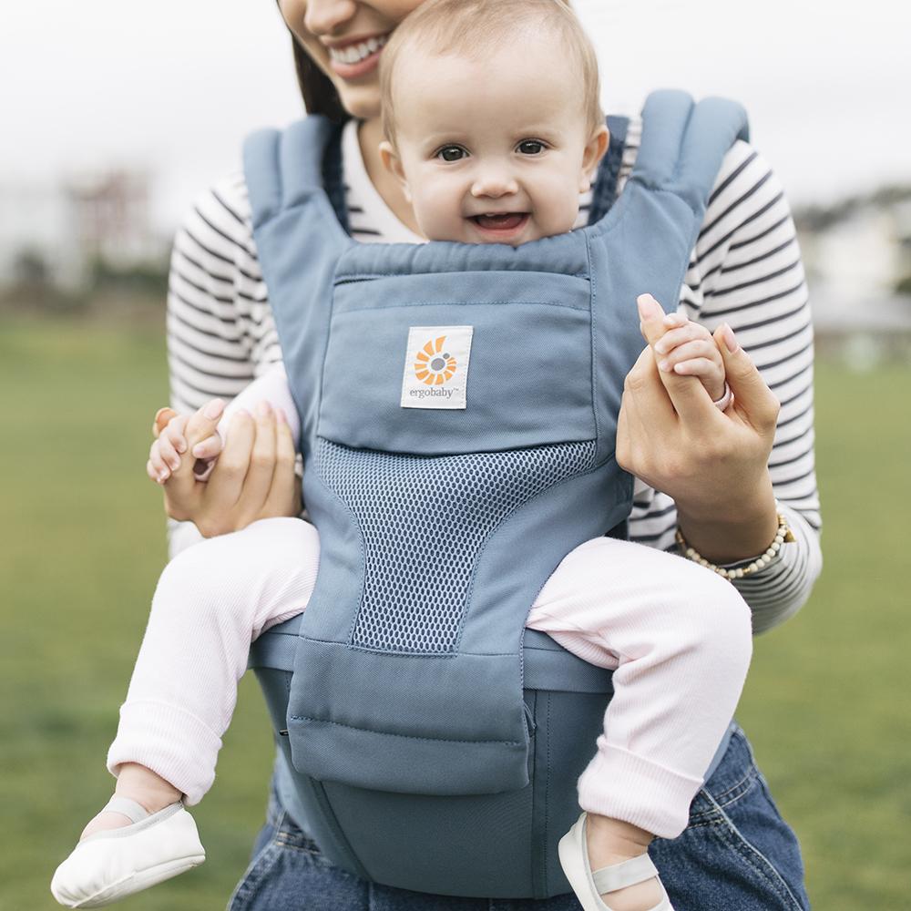 ergobaby hip carrier Ergobaby 6-Position Hip Seat Cool Air Mesh Baby Carrier - Oxford Blue