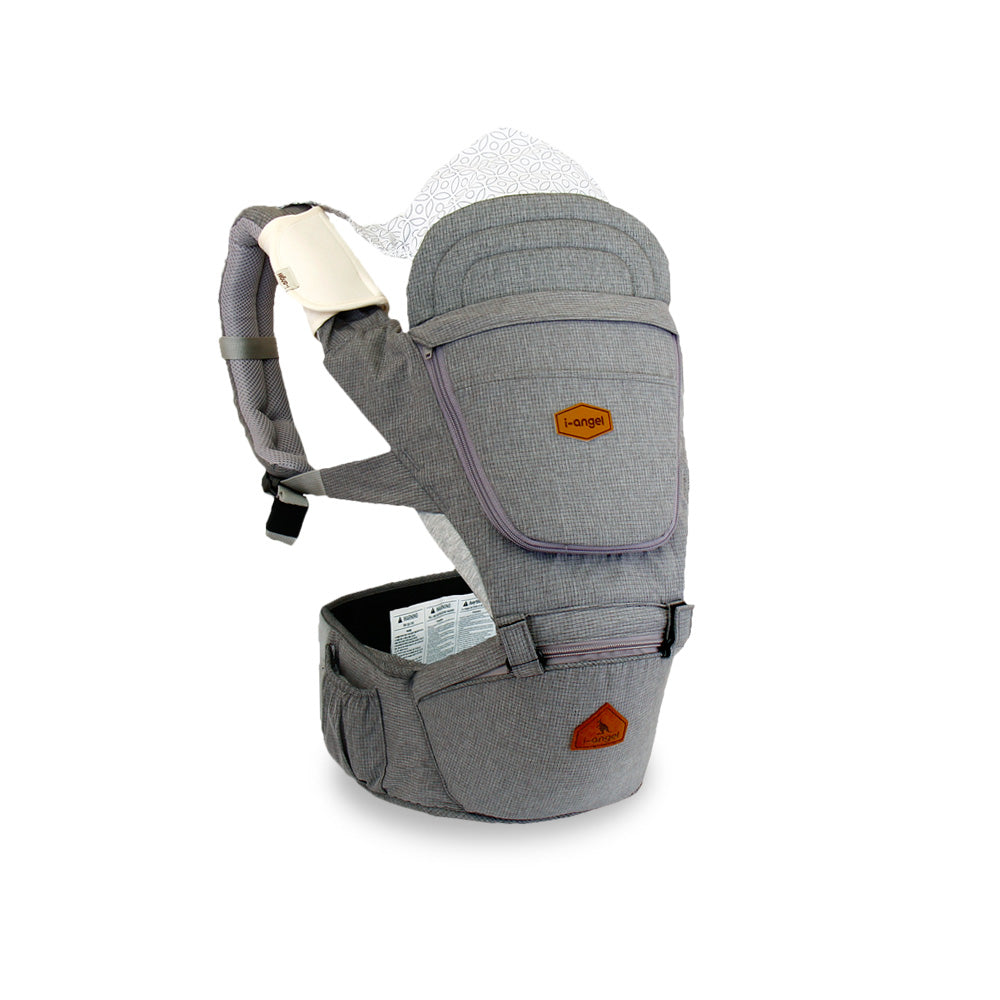i-angel 2-in-1 LIGHT Hipseat Carrier - Check Charcoal