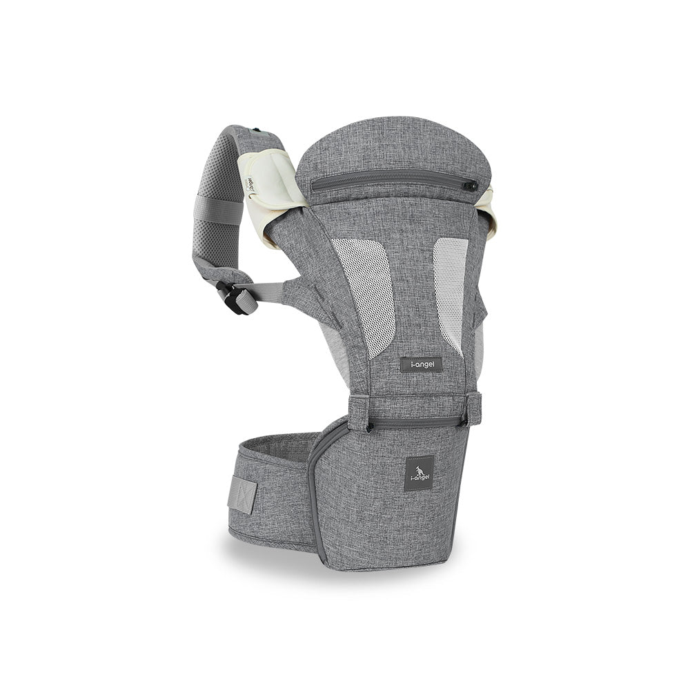 i-angel 2-in-1 NEW MAGIC7 Folding Hipseat Carrier - Melange Gray