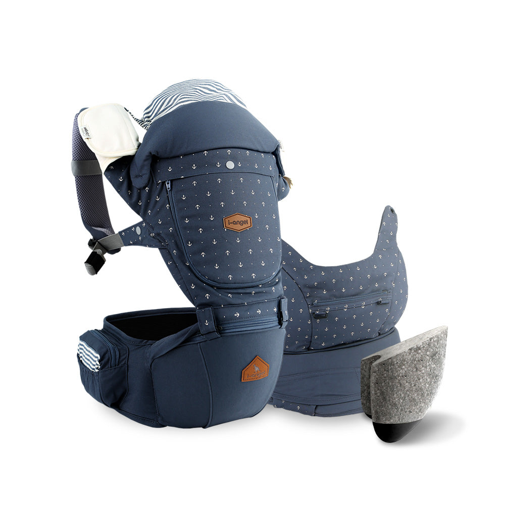i-angel 4-in-1 THE NEW MIRACLE Hipseat Carrier + Baby Carrier - Stone Blue