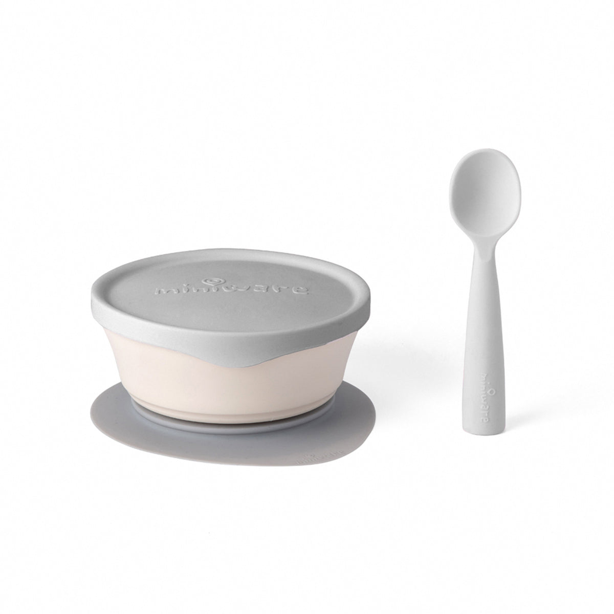 miniware-first-bite-set-pla-cereal-suction-bowl-vanilla-+-silicone-spoon-and-cover-in-cotton-grey- (2)