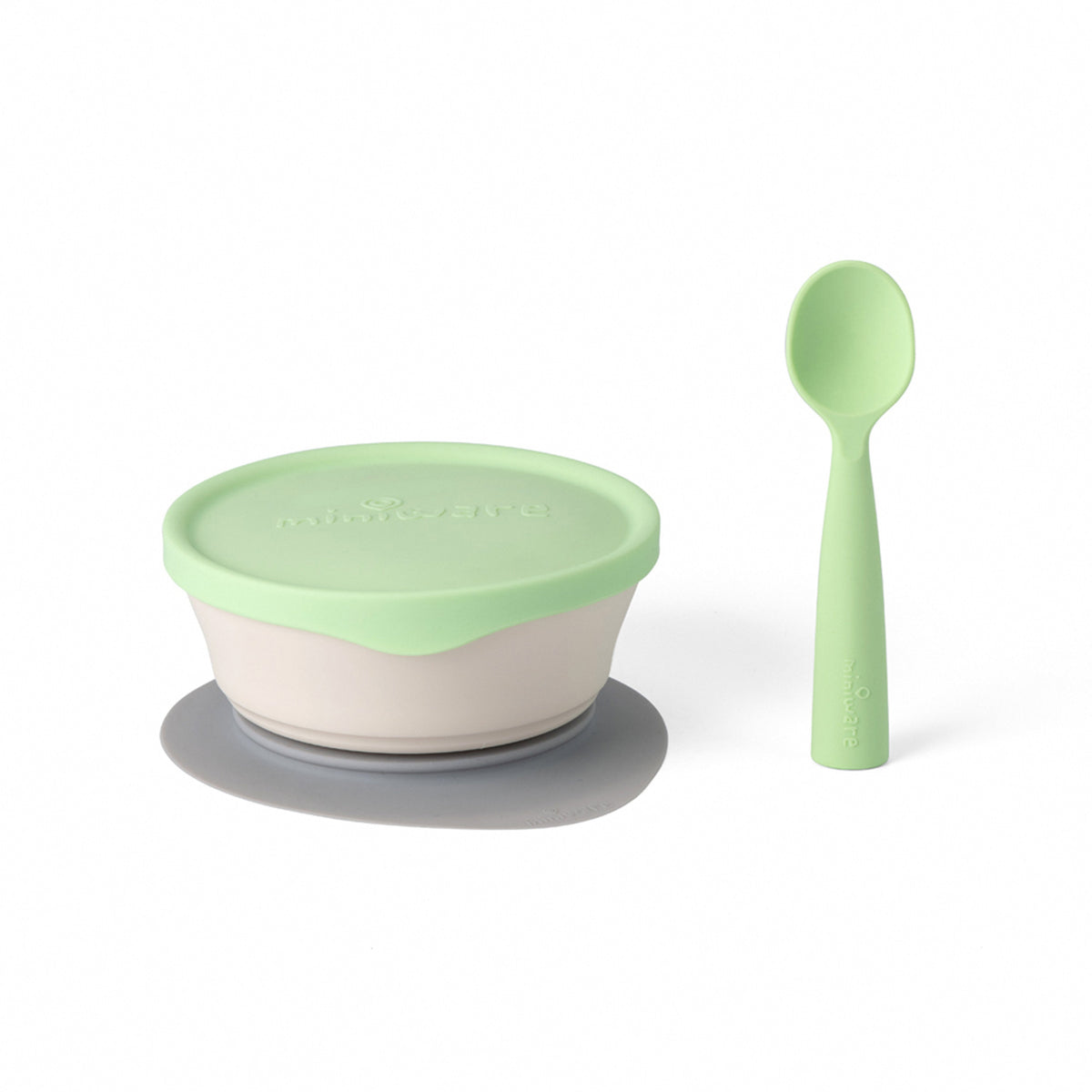 miniware-first-bite-set-pla-cereal-suction-bowl-vanilla-+-silicone-spoon-and-cover-in-cotton-keylime- (2)