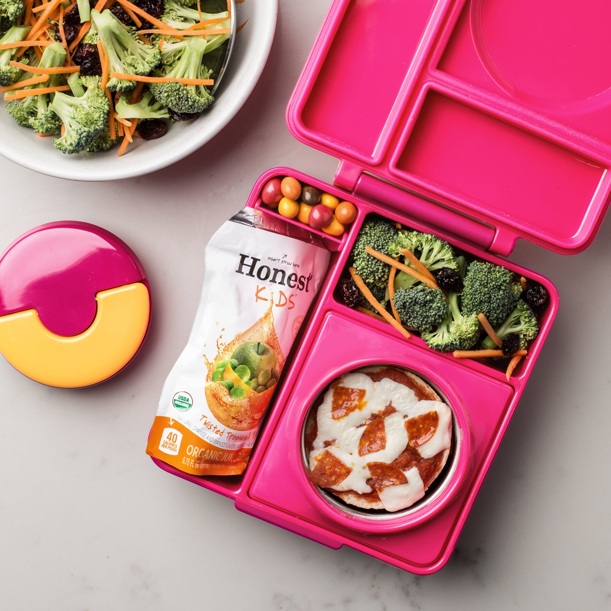 OmieBox Bento Lunch Box, Pink Berry