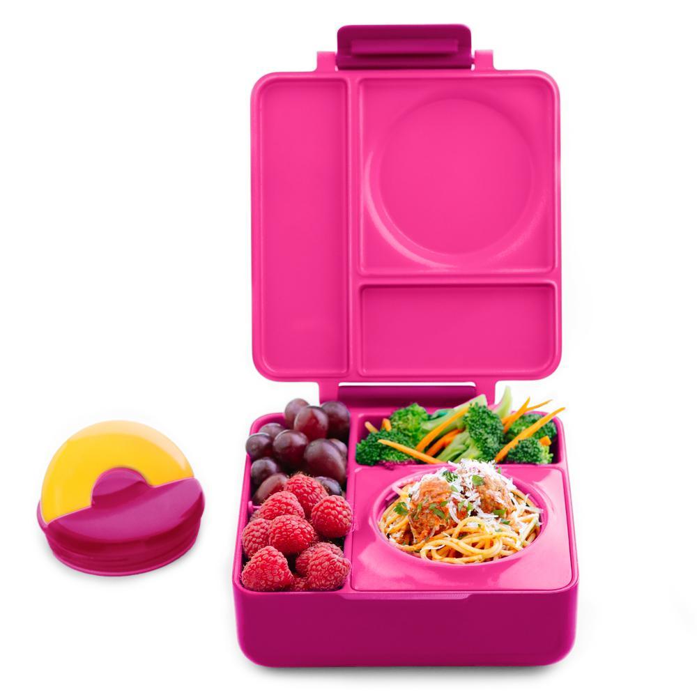 OmieBox Insulated Hot & Cold Bento Box - Pink Berry - Mighty Rabbit