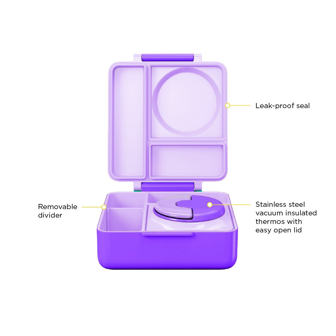 OmieBox Insulated Hot & Cold Bento Box - Purple Plum - Mighty Rabbit